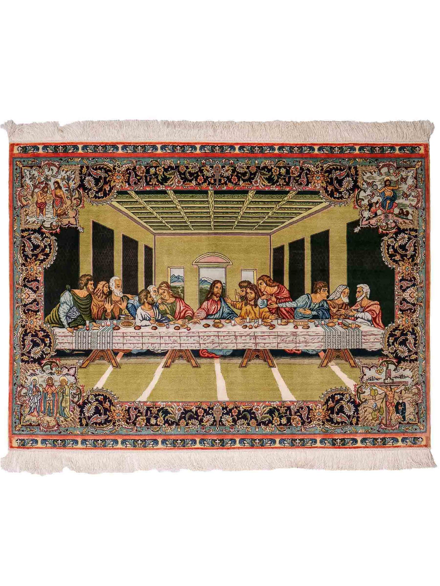 Sehr feiner, handgeknüpfter Khademi Ghom Orientteppich aus Seide, multicolor. 125x90 cm. Vertrieb durch Jupiter Intl.