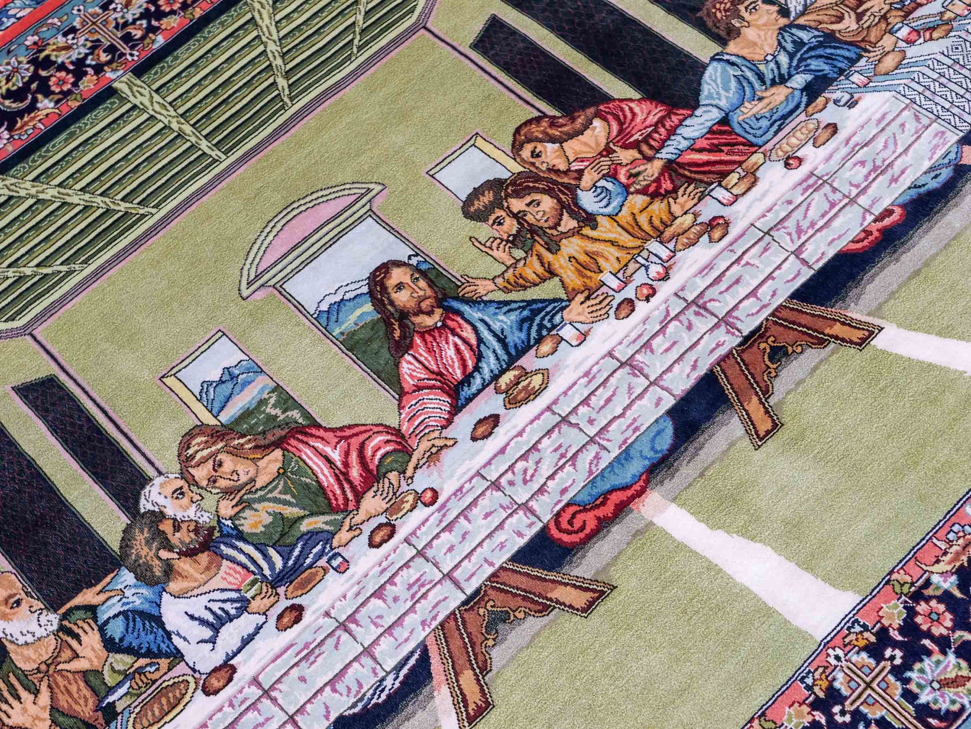 Sehr feiner, handgeknüpfter Khademi Ghom Orientteppich aus Seide, multicolor. 125x90 cm. Vertrieb durch Jupiter Intl.