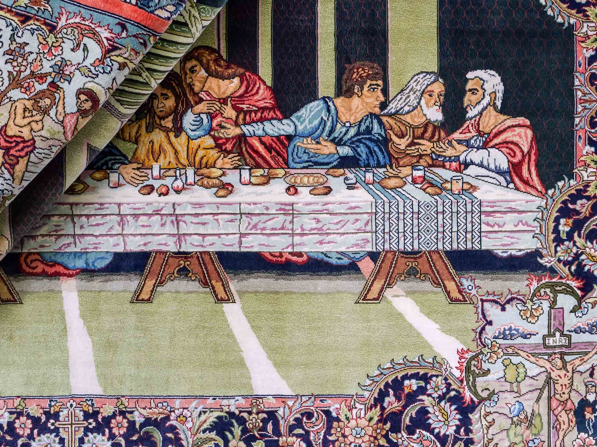 Sehr feiner, handgeknüpfter Khademi Ghom Orientteppich aus Seide, multicolor. 125x90 cm. Vertrieb durch Jupiter Intl.