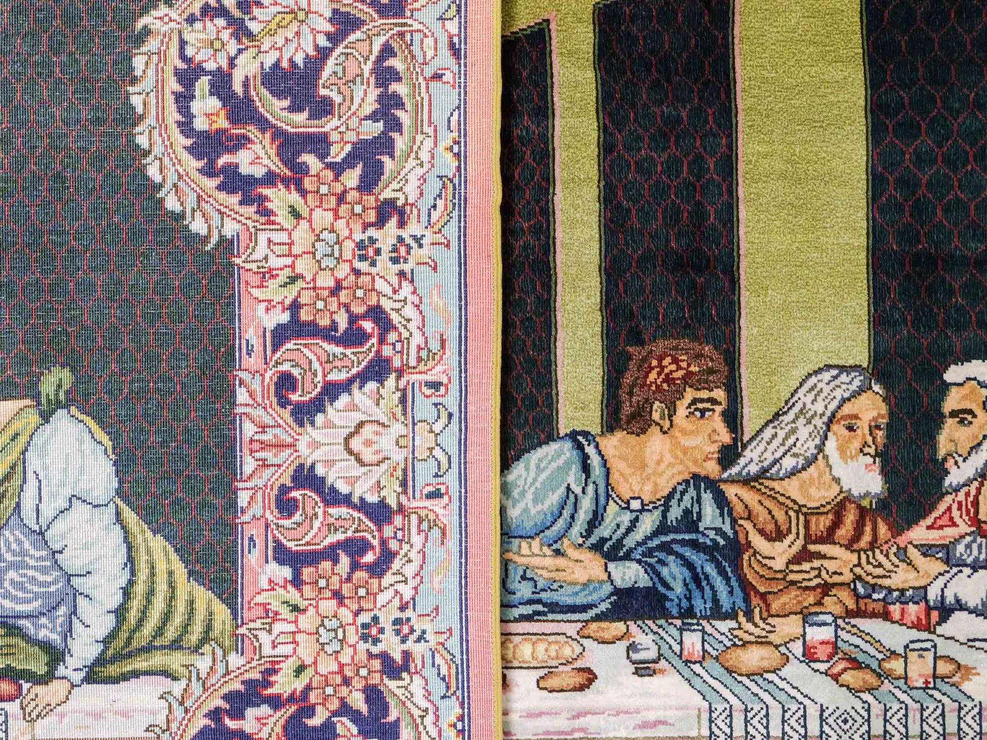 Sehr feiner, handgeknüpfter Khademi Ghom Orientteppich aus Seide, multicolor. 125x90 cm. Vertrieb durch Jupiter Intl.