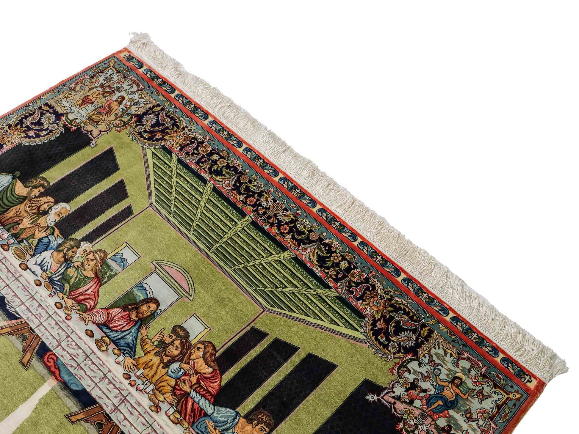 Sehr feiner, handgeknüpfter Khademi Ghom Orientteppich aus Seide, multicolor. 125x90 cm. Vertrieb durch Jupiter Intl.