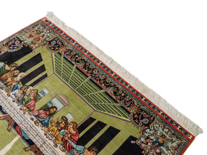 Sehr feiner, handgeknüpfter Khademi Ghom Orientteppich aus Seide, multicolor. 125x90 cm. Vertrieb durch Jupiter Intl.