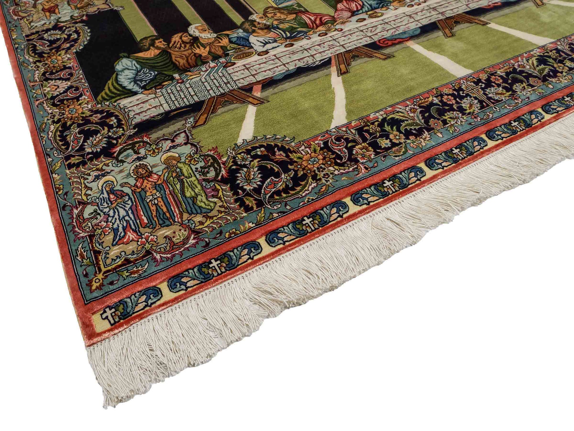 Sehr feiner, handgeknüpfter Khademi Ghom Orientteppich aus Seide, multicolor. 125x90 cm. Vertrieb durch Jupiter Intl.