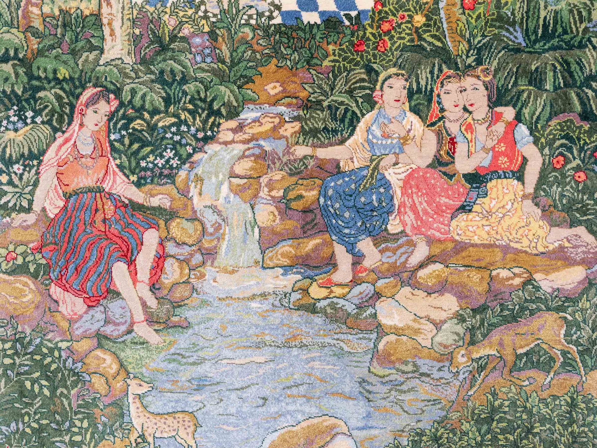 Sehr feiner, handgeknüpfter Khademi Ghom Orientteppich aus Seide, grün. 139x95 cm. Vertrieb durch Jupiter Intl.