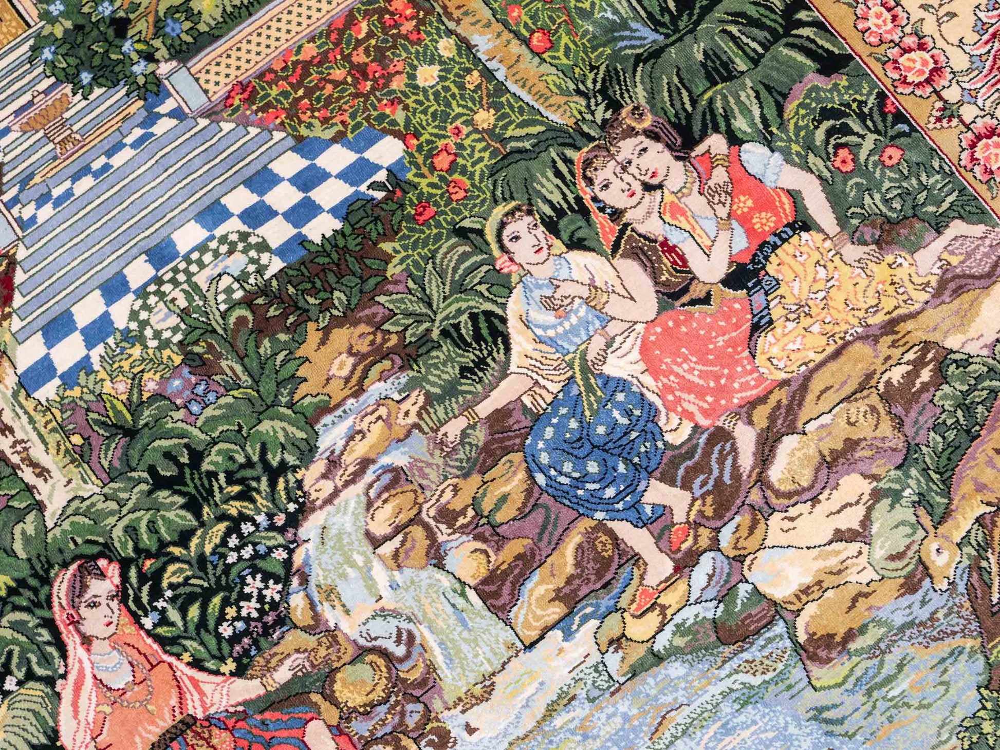 Sehr feiner, handgeknüpfter Khademi Ghom Orientteppich aus Seide, grün. 143x94 cm. Vertrieb durch Jupiter Intl.