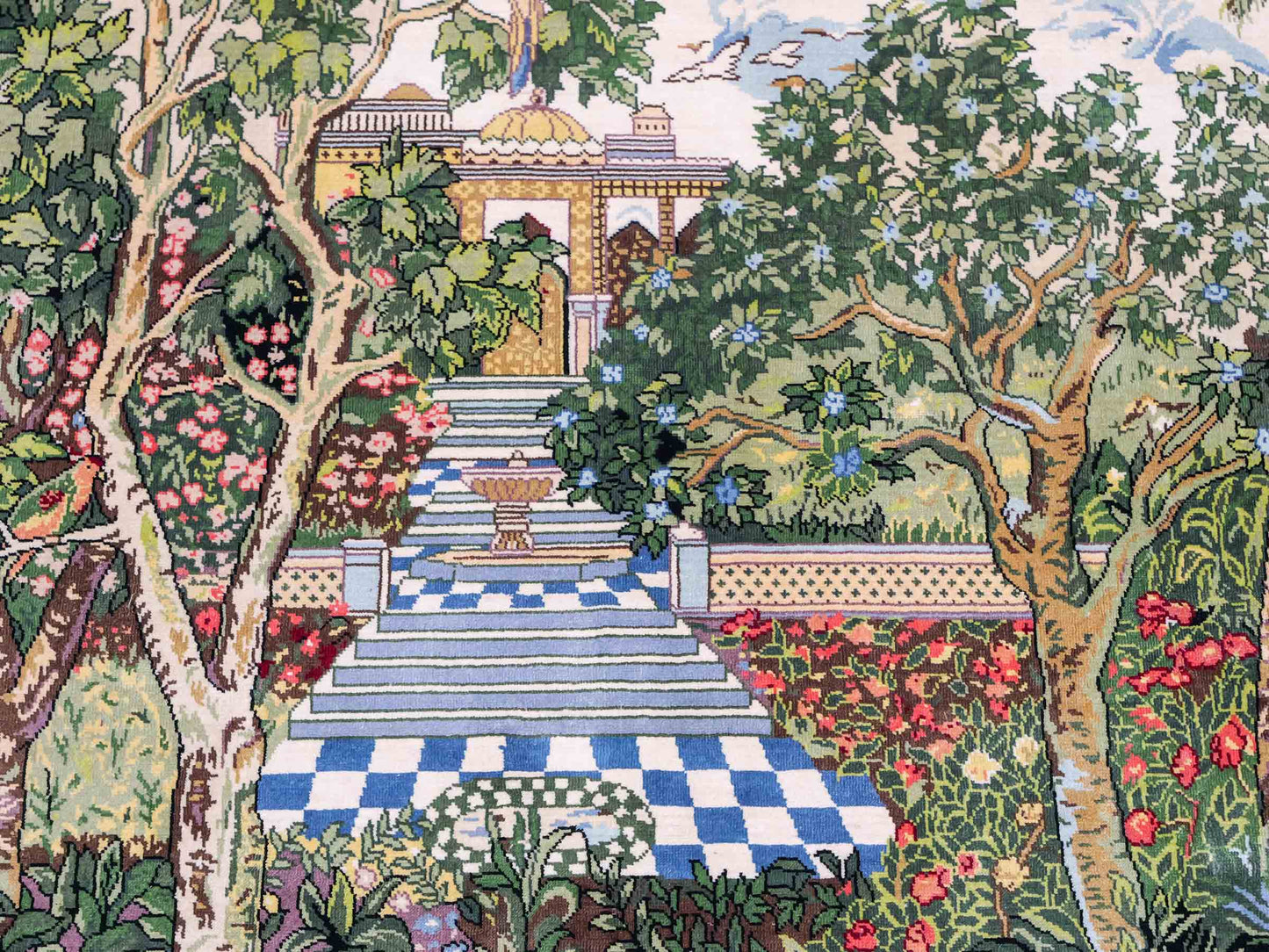 Sehr feiner, handgeknüpfter Khademi Ghom Orientteppich aus Seide, grün. 143x94 cm. Vertrieb durch Jupiter Intl.