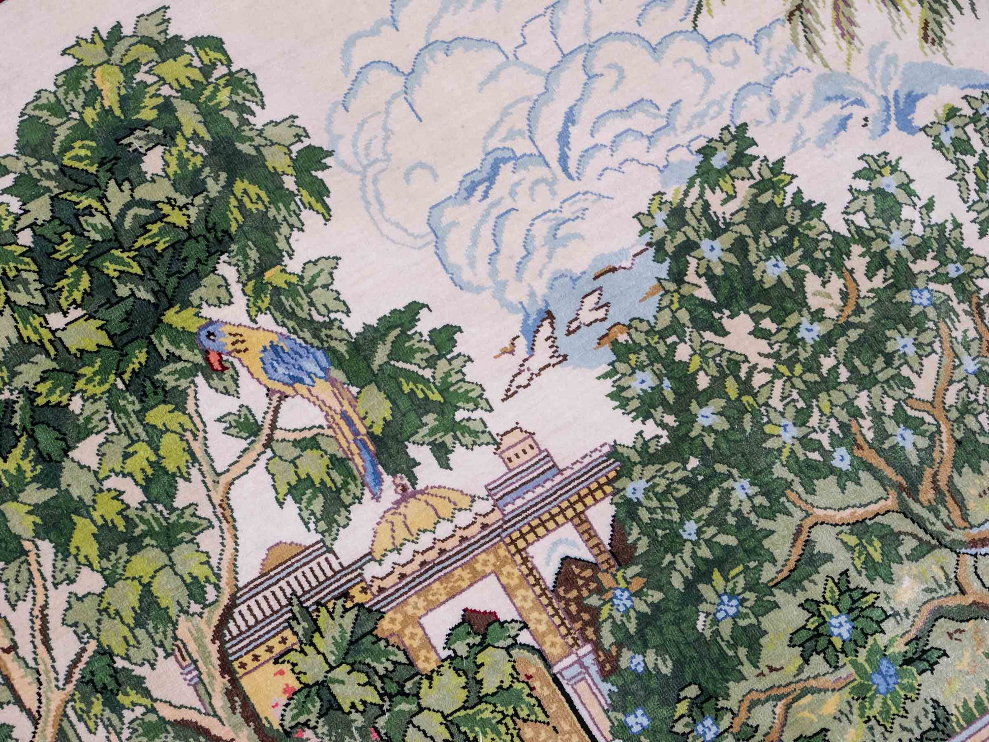 Sehr feiner, handgeknüpfter Khademi Ghom Orientteppich aus Seide, grün. 143x94 cm. Vertrieb durch Jupiter Intl.