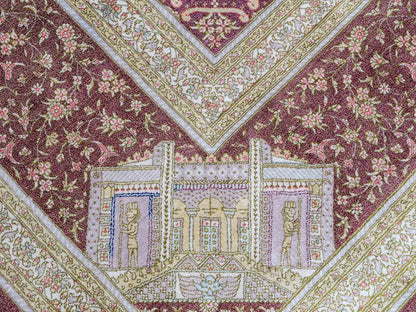 Extrem feiner, handgeknüpfter Khademi Orientteppich mit Ghom Design aus reiner Seide, braun, rost, gold. Unikat. 286x187 cm. Vertrieb durch Jupiter Intl.
