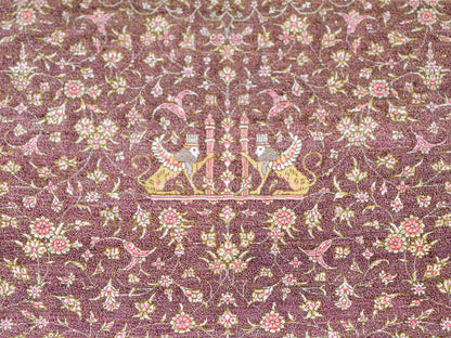 Extrem feiner, handgeknüpfter Khademi Orientteppich mit Ghom Design aus reiner Seide, braun, rost, gold. Unikat. 286x187 cm. Vertrieb durch Jupiter Intl.