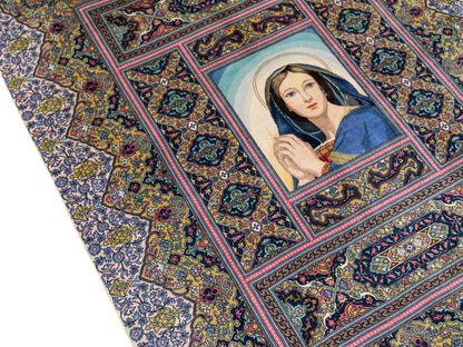 Extrem feiner, handgeknüpfter Khademi Ghom Orientteppich aus purer Seide, multiocolor. 64x48 cm. Vertrieb durch Jupiter Intl.