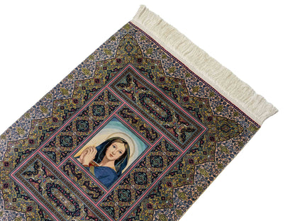 Extrem feiner, handgeknüpfter Khademi Ghom Orientteppich aus purer Seide, multiocolor. 64x48 cm. Vertrieb durch Jupiter Intl.