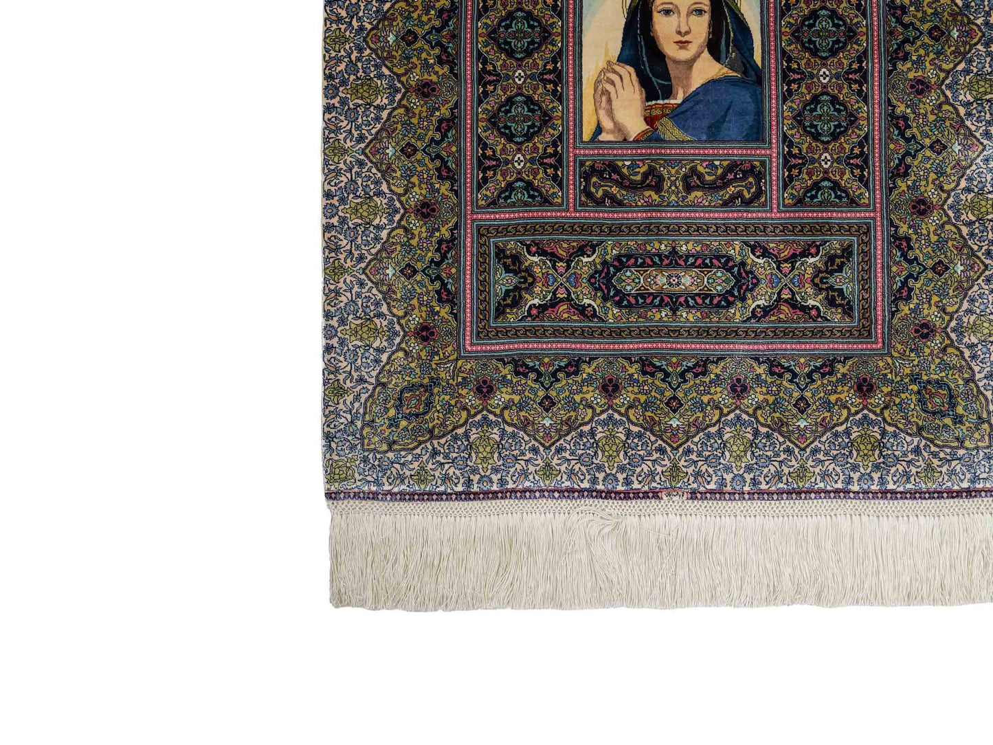 Extrem feiner, handgeknüpfter Khademi Ghom Orientteppich aus purer Seide, multiocolor. 64x48 cm. Vertrieb durch Jupiter Intl.