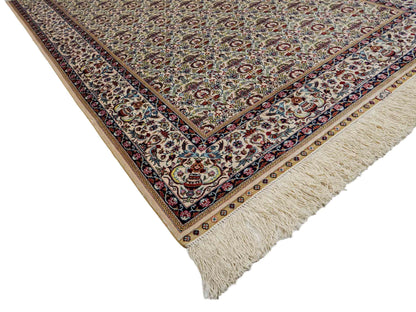 Sehr feiner, handgeknüpfter Khademi Orientteppich mit Hereke Design aus reiner Seide, weiß, creme. 154x92 cm. Vertrieb durch Jupiter Intl.