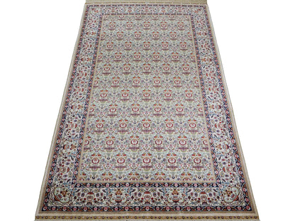 Sehr feiner, handgeknüpfter Khademi Orientteppich mit Hereke Design aus reiner Seide, weiß, creme. 154x92 cm. Vertrieb durch Jupiter Intl.