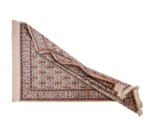 Sehr feiner, handgeknüpfter Khademi Orientteppich mit Hereke Design aus reiner Seide, weiß, creme. 154x92 cm. Vertrieb durch Jupiter Intl.