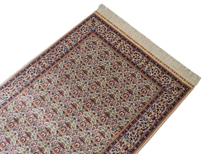 Sehr feiner, handgeknüpfter Khademi Hereke Orientteppich aus Seide, weiß. 155x92 cm. Vertrieb durch Jupiter Intl.