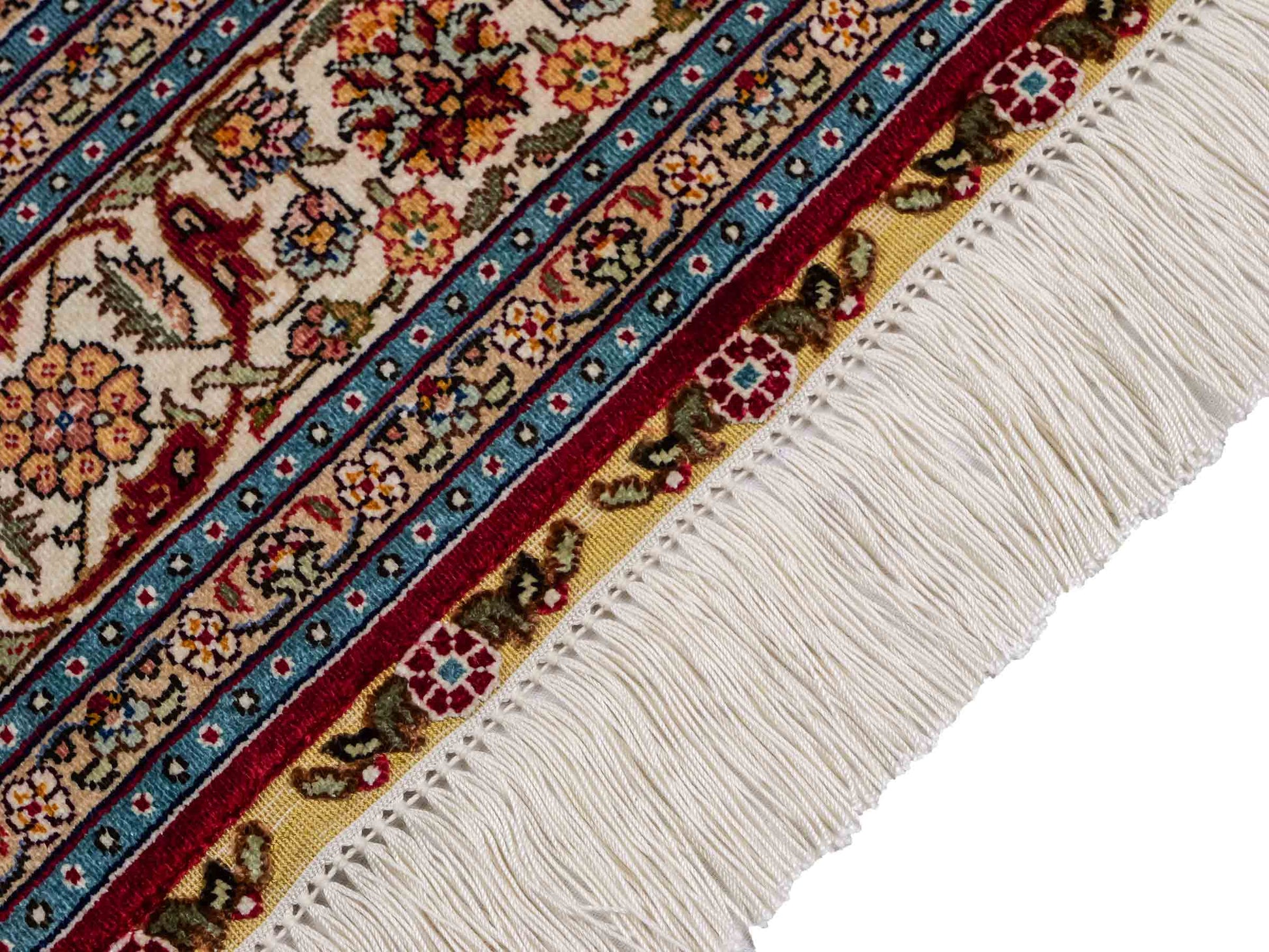 Sehr feiner, handgeknüpfter Khademi Hereke Orientteppich aus Seide, rot. 156x94 cm. Vertrieb durch Jupiter Intl.