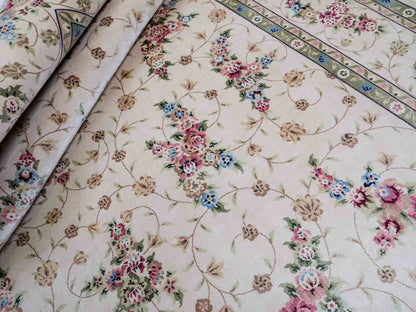 Sehr feiner, handgeknüpfter Khademi Orientteppich mit Hereke Design aus reiner Seide, creme, weiß. 185x124 cm. Vertrieb durch Jupiter Intl.