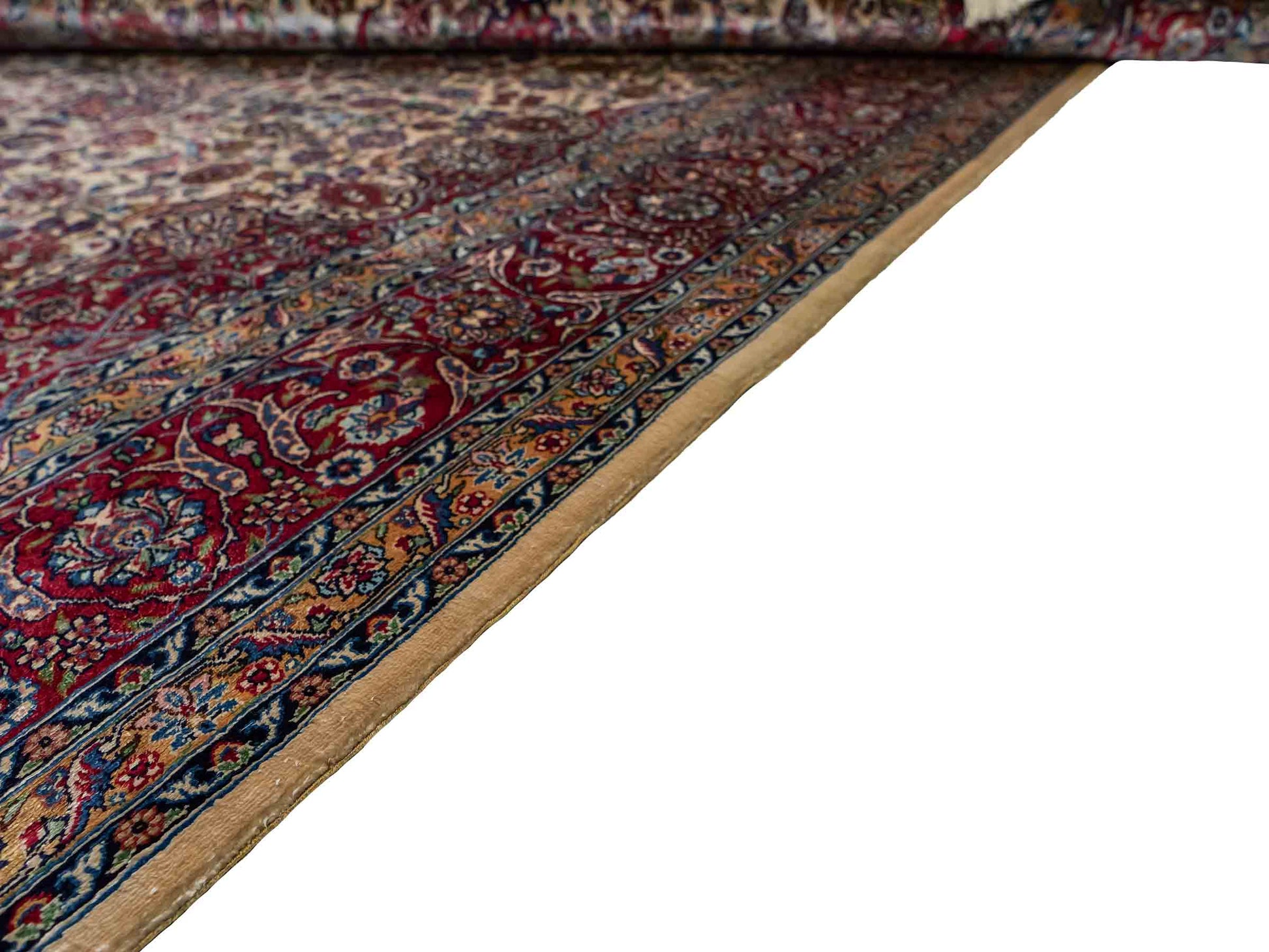 Sehr feiner, handgeknüpfter Khademi Orientteppich mit Hereke Design aus reiner Seide, rot, creme. 189x124 cm. Vertrieb durch Jupiter Intl.