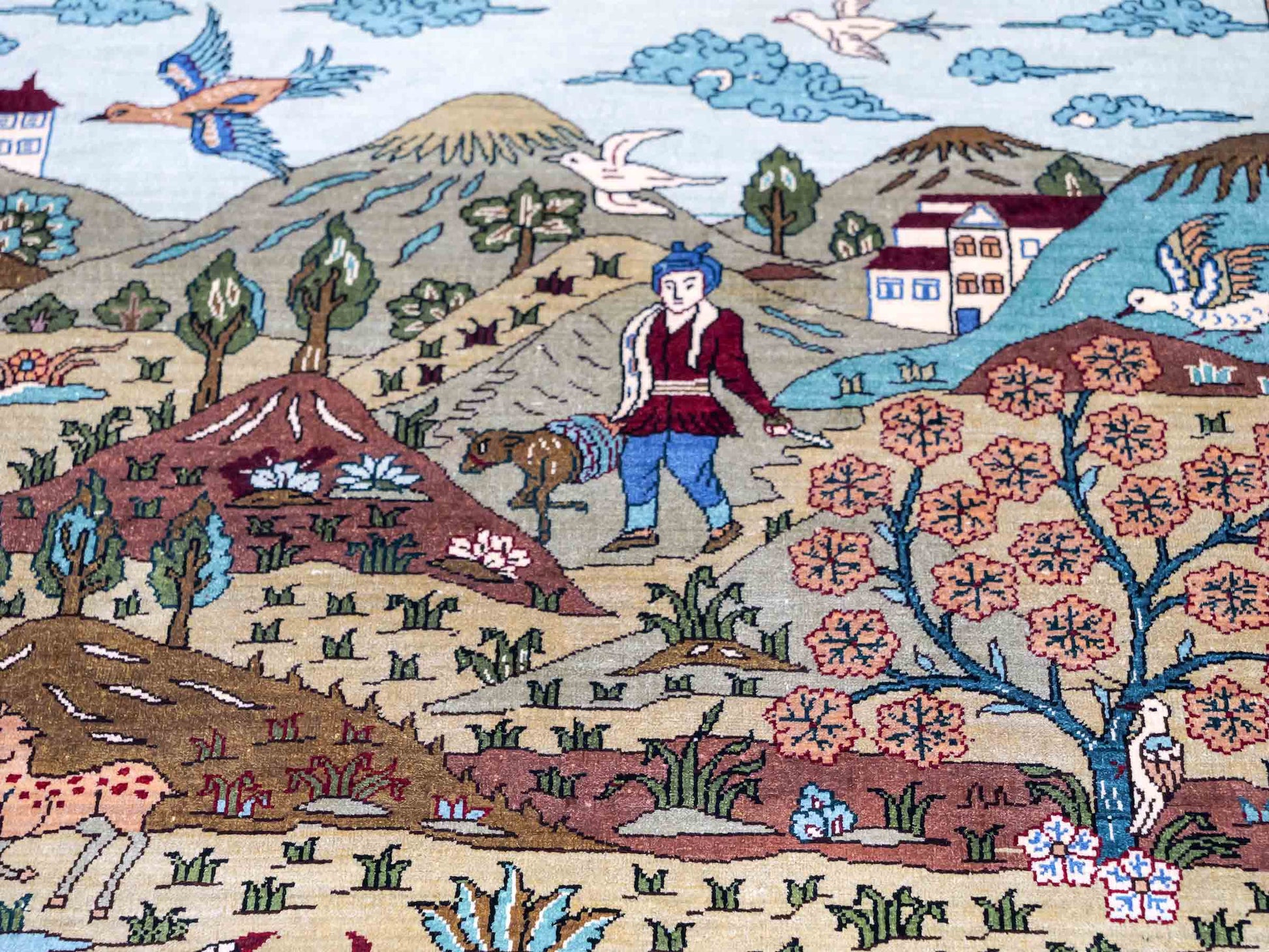 Sehr feiner, handgeknüpfter Khademi Orientteppich mit Hereke Design aus reiner Seide, rot, multicolor. 189x124 cm. Vertrieb durch Jupiter Intl.