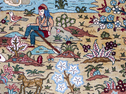Sehr feiner, handgeknüpfter Khademi Orientteppich mit Hereke Design aus reiner Seide, rot, multicolor. 190x124 cm. Vertrieb durch Jupiter Intl.