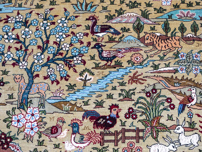 Sehr feiner, handgeknüpfter Khademi Orientteppich mit Hereke Design aus reiner Seide, rot, multicolor. 190x125 cm.  Vertrieb durch Jupiter Intl.