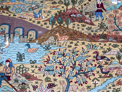 Sehr feiner, handgeknüpfter Khademi Orientteppich mit Hereke Design aus reiner Seide, rot, multicolor. 190x125 cm.  Vertrieb durch Jupiter Intl.