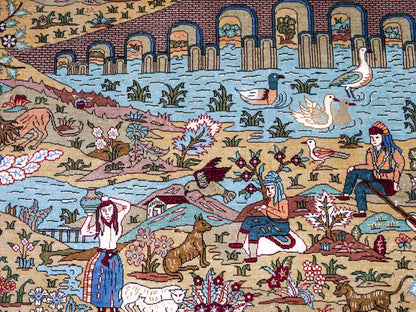 Sehr feiner, handgeknüpfter Khademi Orientteppich mit Hereke Design aus reiner Seide, rot, multicolor. 190x125 cm.  Vertrieb durch Jupiter Intl.