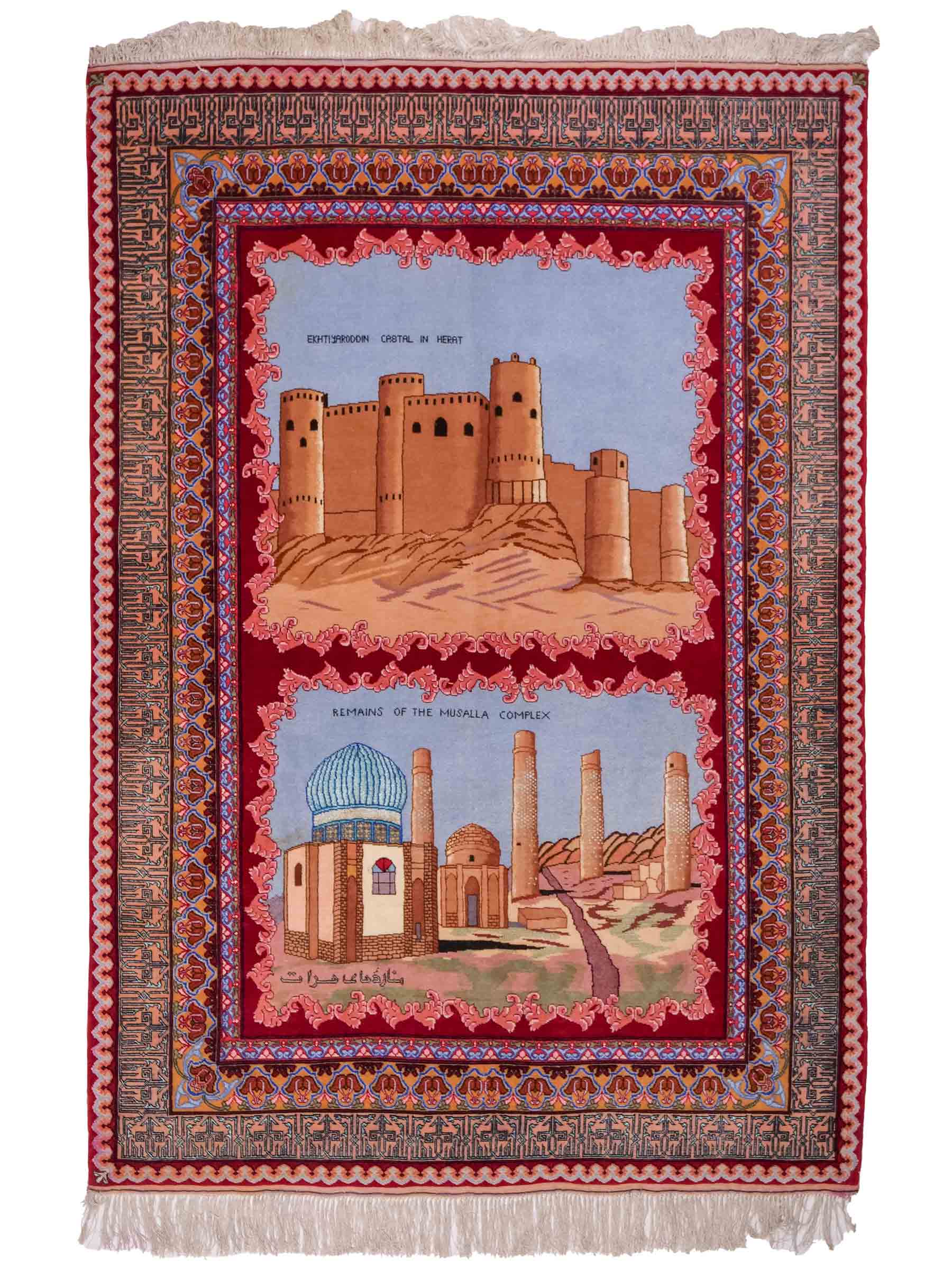 Handgeknüpfter Vintage Afghan Herat Nomadenteppich von Khademi aus Wolle mit Seide, mehrfarbig. Afghanischer Orientteppich. Von Hand geknüpft in Afghanistan. Größe: 120 cm x 76 cm. Teppichnummer: SB3-1028. Verkauf durch Jupiter Intl.