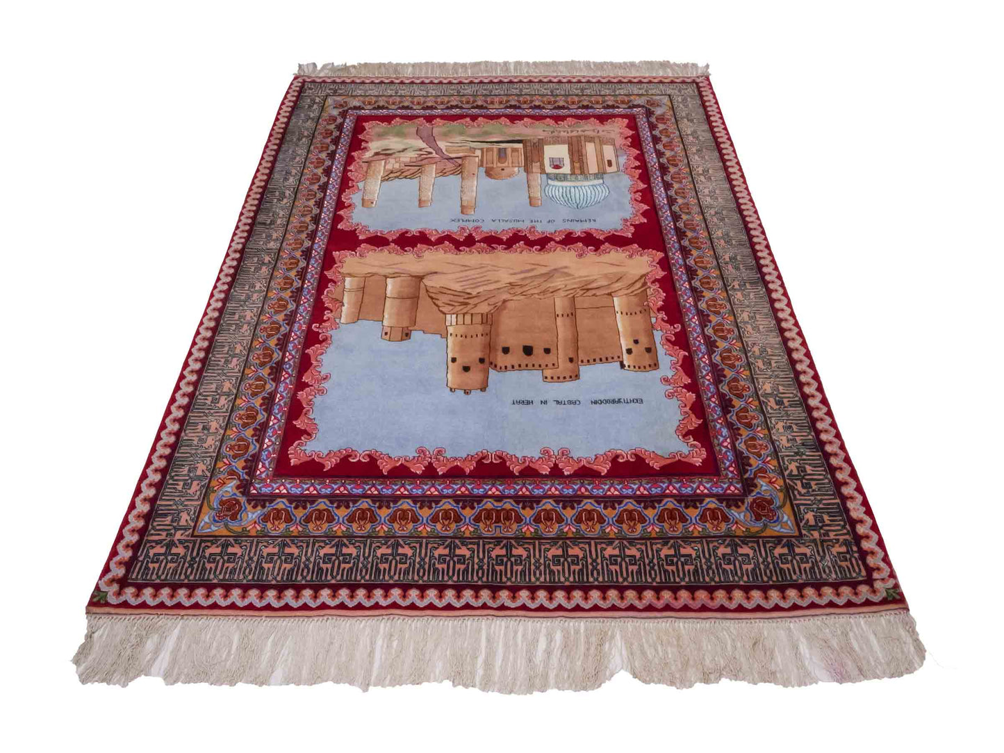 Handgeknüpfter Vintage Afghan Herat Nomadenteppich von Khademi aus Wolle mit Seide, mehrfarbig. Afghanischer Orientteppich. Von Hand geknüpft in Afghanistan. Größe: 120 cm x 76 cm. Teppichnummer: SB3-1028. Verkauf durch Jupiter Intl.