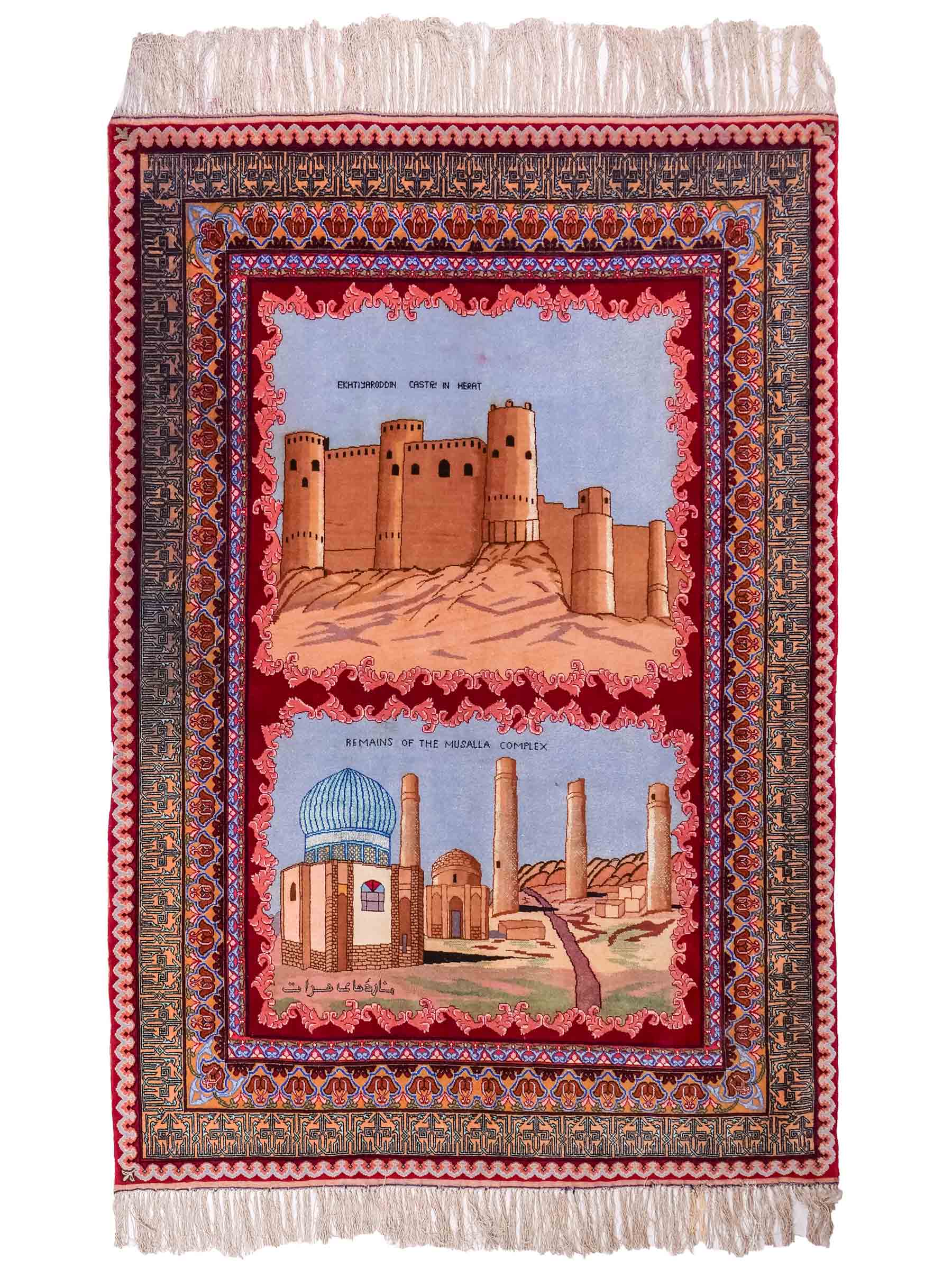 Handgeknüpfter Vintage Afghan Herat Nomadenteppich von Khademi aus Wolle mit Seide, mehrfarbig. Afghanischer Orientteppich. Von Hand geknüpft in Afghanistan. Größe: 180 cm x 120 cm. Teppichnummer: SB3-1138. Verkauf durch Jupiter Intl.