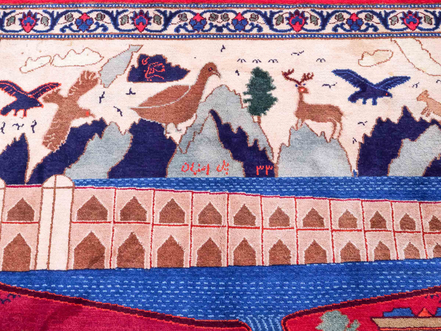 Handgeknüpfter Vintage Afghan Nomadenteppich von Khademi aus Wolle, mehrfarbig. Klassischer Wollteppich mit Bildmotiv. Orientteppich, traditionell von Hand geknüpft in Afghanistan. Größe: 189 x 128 cm. Teppichnummer: SB3-1123 | Jupiter Intl.