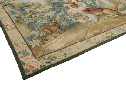 Handgefertigter, chinesischer Gobelin Wandteppich von Khademi aus Wolle, multicolor. 120x92 cm. Verkauf durch Jupiter Intl.