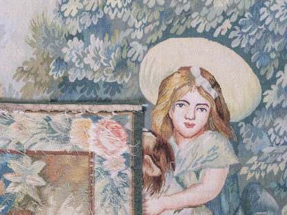 Handgefertigter, chinesischer Gobelin Wandteppich von Khademi aus Wolle, multicolor. 120x92 cm. Verkauf durch Jupiter Intl.