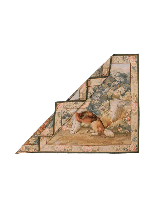 Handgefertigter, chinesischer Gobelin Wandteppich von Khademi aus Wolle, multicolor. 120x92 cm. Verkauf durch Jupiter Intl.