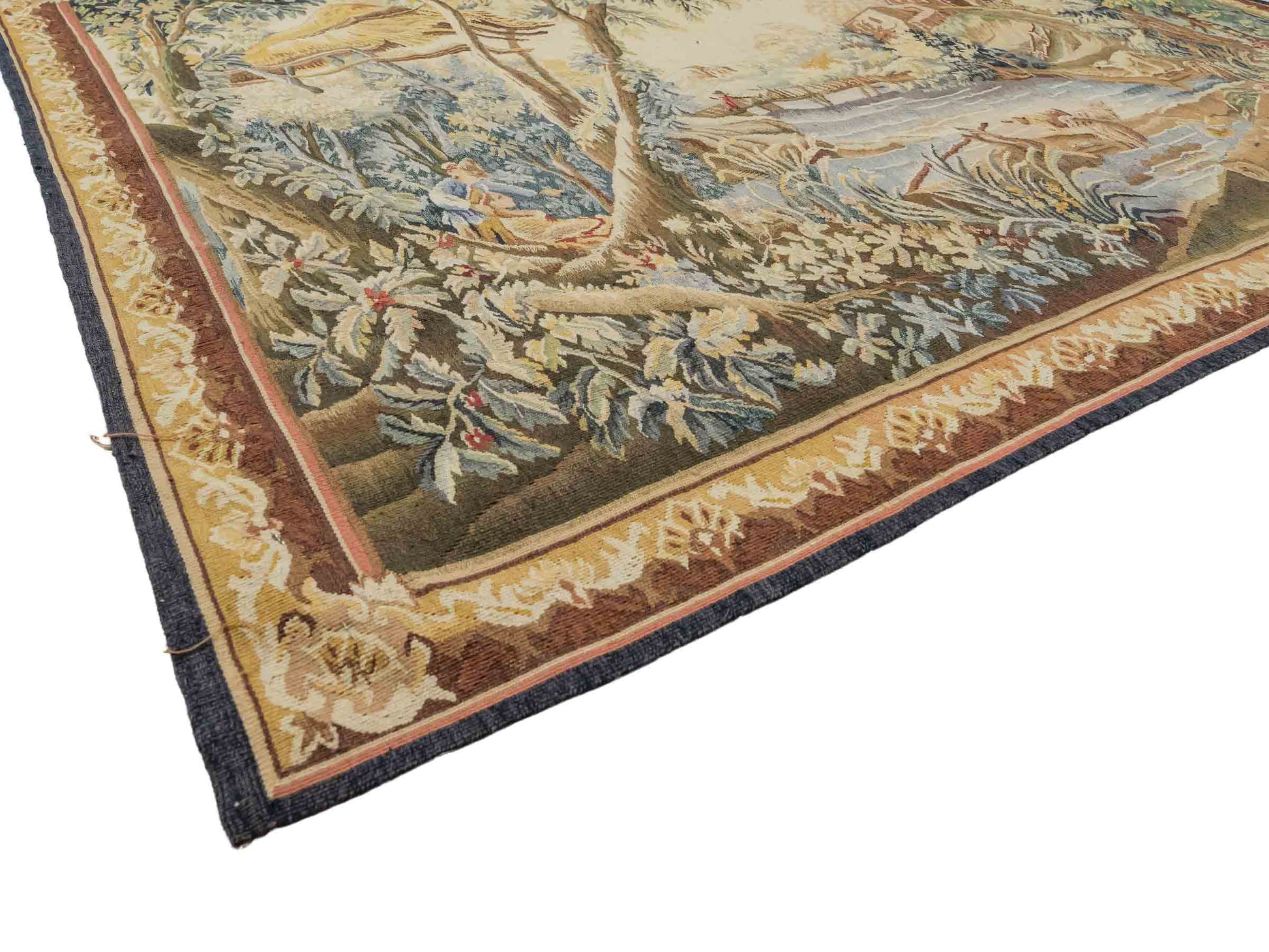 Handgefertigter, chinesischer Gobelin Wandteppich von Khademi aus Wolle, multicolor. 142x113 cm. Verkauf durch Jupiter Intl.