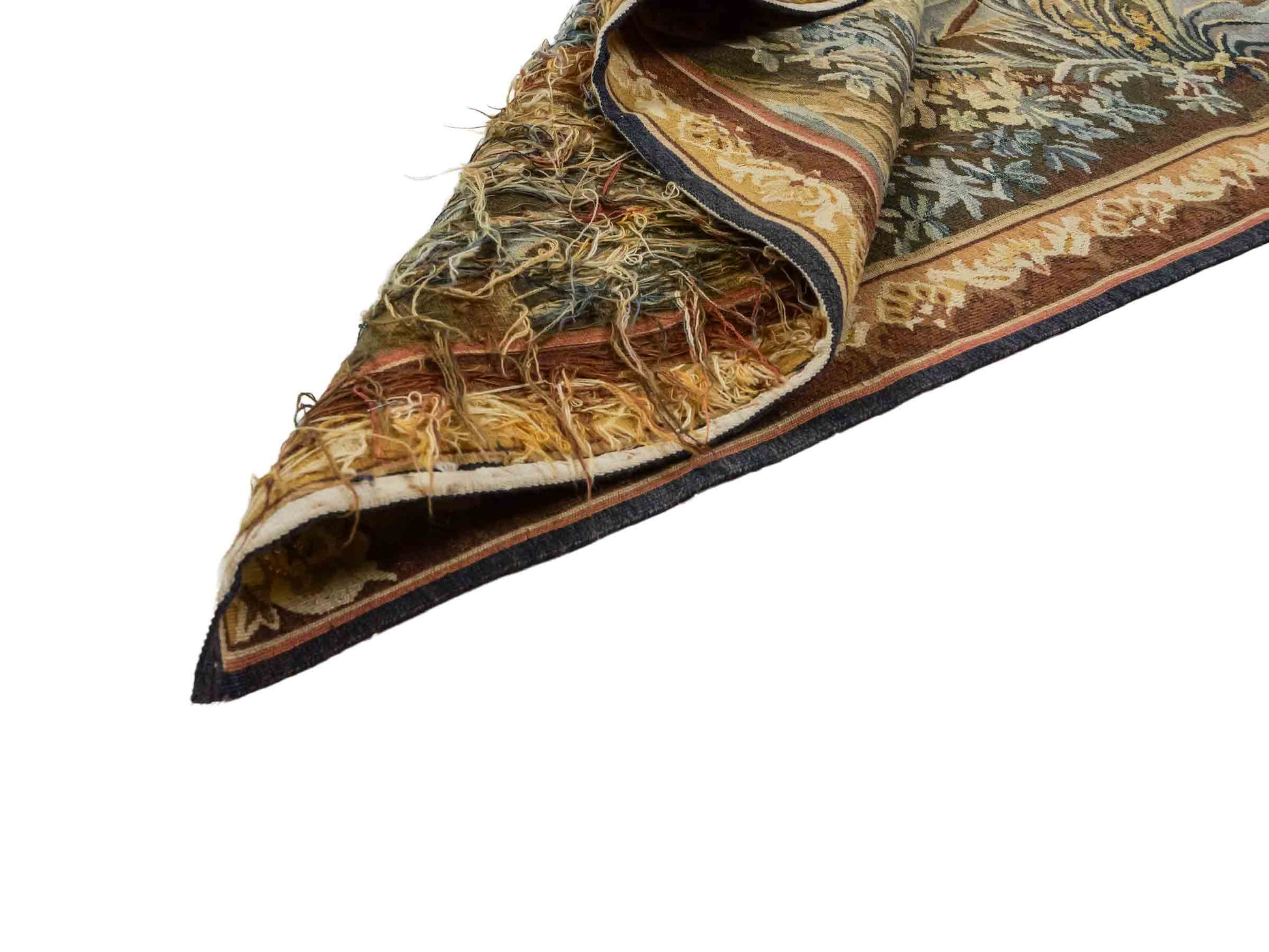 Handgefertigter, chinesischer Gobelin Wandteppich von Khademi aus Wolle, multicolor. 142x113 cm. Verkauf durch Jupiter Intl.
