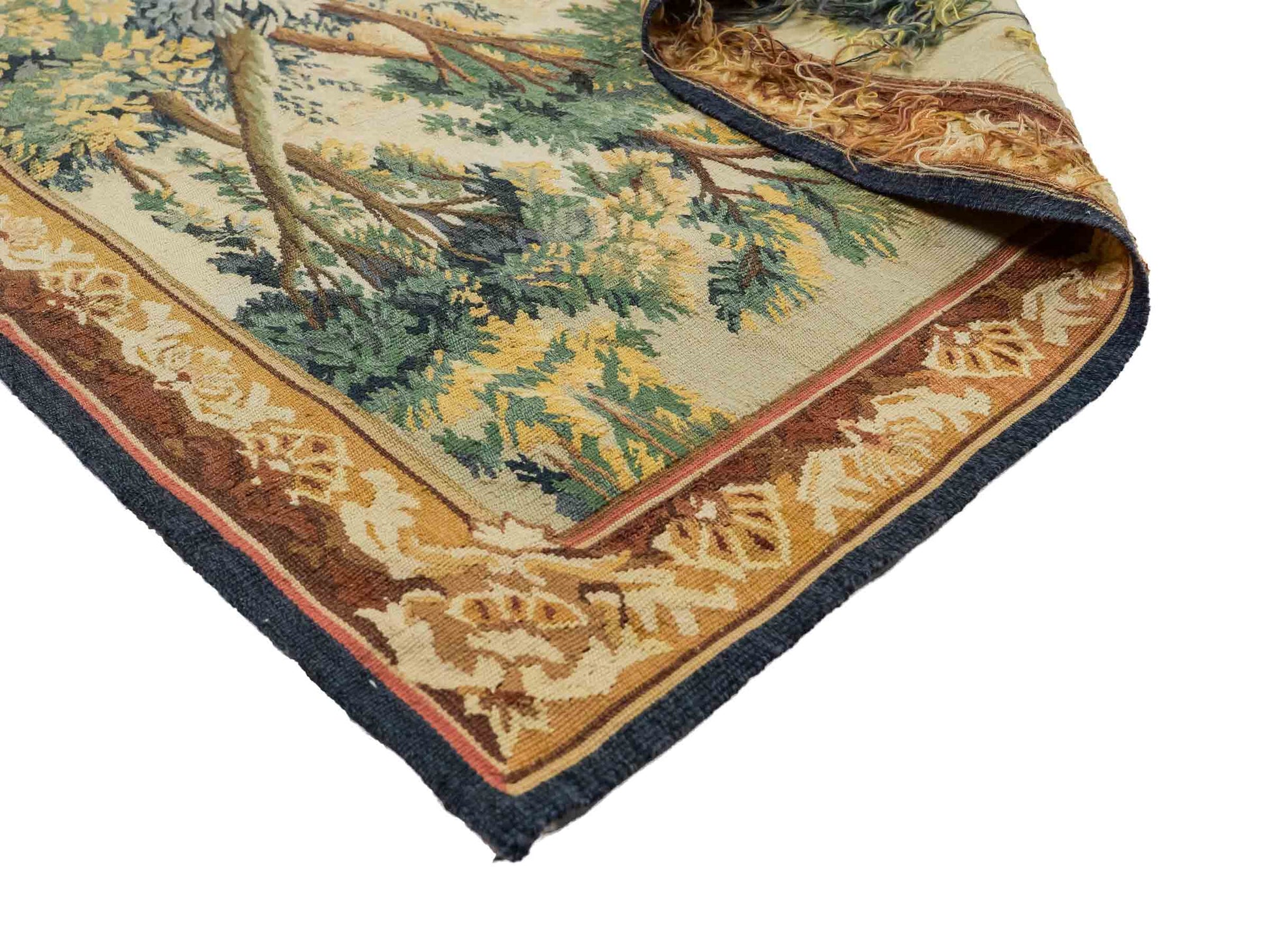 Handgefertigter, chinesischer Gobelin Wandteppich von Khademi aus Wolle, multicolor. 142x113 cm. Verkauf durch Jupiter Intl.