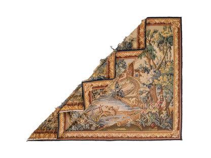 Handgefertigter, chinesischer Gobelin Wandteppich von Khademi aus Wolle, multicolor. 142x113 cm. Verkauf durch Jupiter Intl.