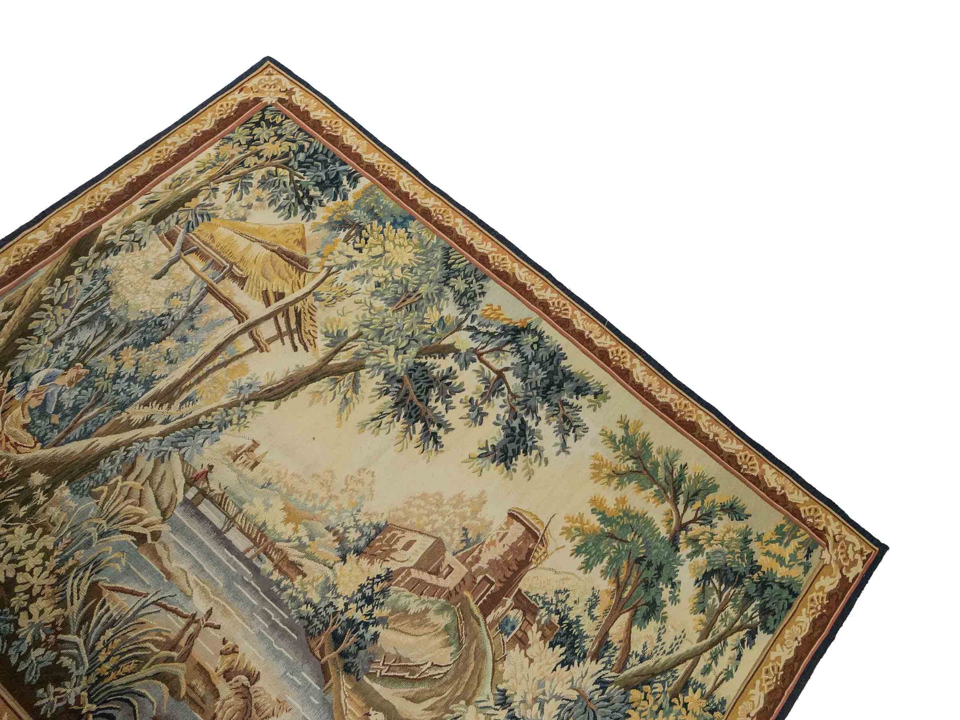 Handgefertigter, chinesischer Gobelin Wandteppich von Khademi aus Wolle, multicolor. 142x113 cm. Verkauf durch Jupiter Intl.