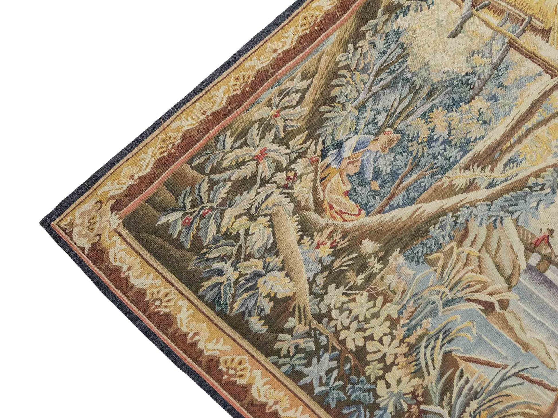 Handgefertigter, chinesischer Gobelin Wandteppich von Khademi aus Wolle, multicolor. 142x113 cm. Verkauf durch Jupiter Intl.