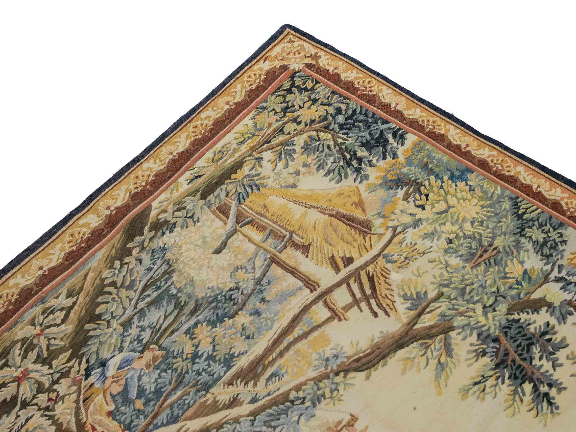 Handgefertigter, chinesischer Gobelin Wandteppich von Khademi aus Wolle, multicolor. 142x113 cm. Verkauf durch Jupiter Intl.