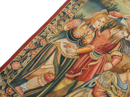 Handgefertigter, chinesischer Gobelin Wandteppich von Khademi aus Wolle, multicolor. 154x139 cm. Verkauf durch Jupiter Intl.