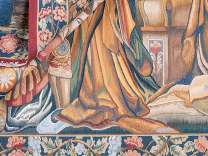 Handgefertigter, chinesischer Gobelin Wandteppich von Khademi aus Wolle, multicolor. 154x139 cm. Verkauf durch Jupiter Intl.