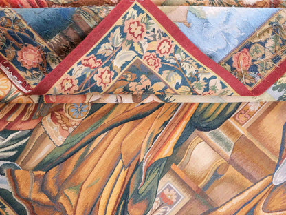 Handgefertigter, chinesischer Gobelin Wandteppich von Khademi aus Wolle, multicolor. 154x139 cm. Verkauf durch Jupiter Intl.