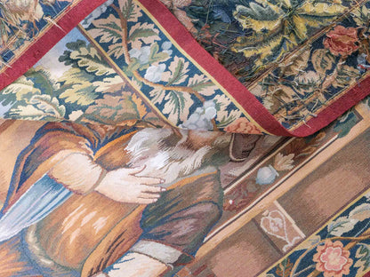 Handgefertigter, chinesischer Gobelin Wandteppich von Khademi aus Wolle, multicolor. 154x139 cm. Verkauf durch Jupiter Intl.