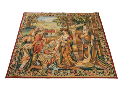Handgefertigter, chinesischer Gobelin Wandteppich von Khademi aus Wolle, multicolor. 154x139 cm. Verkauf durch Jupiter Intl.