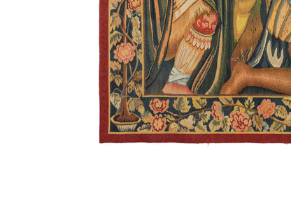 Handgefertigter, chinesischer Gobelin Wandteppich von Khademi aus Wolle, multicolor. 154x139 cm. Verkauf durch Jupiter Intl.