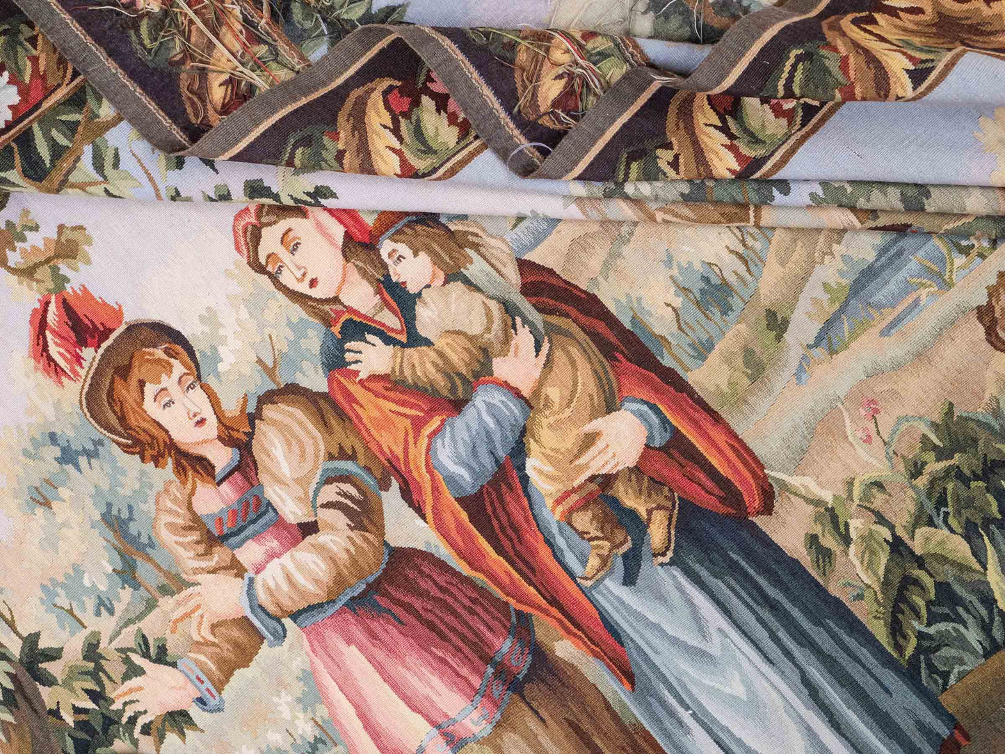 Handgefertigter, chinesischer Gobelin Wandteppich von Teppich aus Wolle, multicolor. 168x136 cm. Verkauf durch Jupiter Intl.