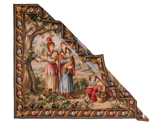 Handgefertigter, chinesischer Gobelin Wandteppich von Teppich aus Wolle, multicolor. 168x136 cm. Verkauf durch Jupiter Intl.